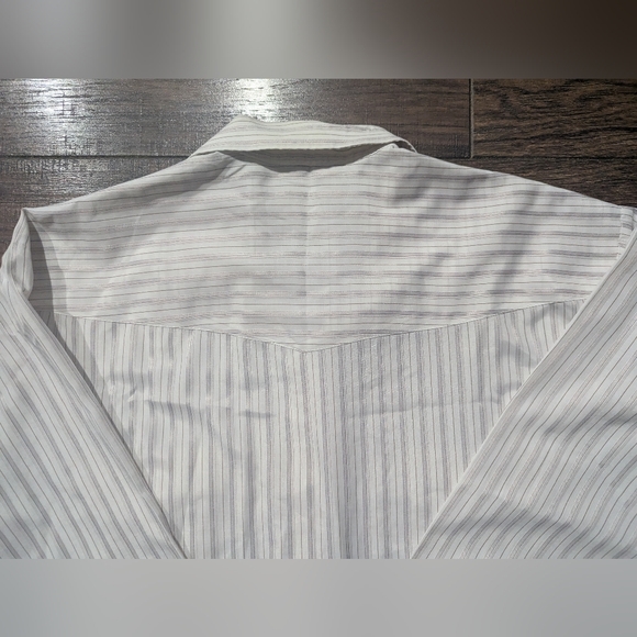 Roper Shirt Mens XXL Regular White Western Button Up Pearl Snap Striped Print - Picture 13 of 14